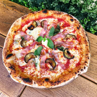 Gorgonzola, Chargrilled Aubergine and Pancetta